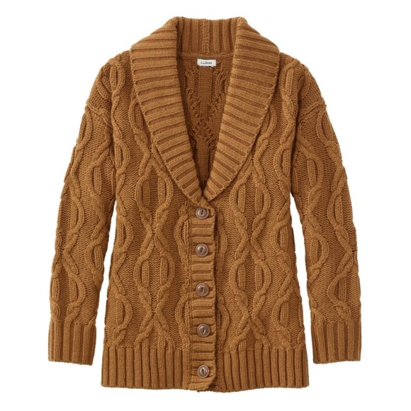 L.L. Bean Cozy Fisherman Cardigan - Size Large - Picture 1 of 8